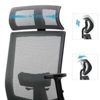 Songmics Ergonomic Office Stol, Mesh datorfåtölj, Svankstöd, Justerbart Nackstöd och Armstöd, Justerbart Ryggstöd Låsbart Upp till 120°, Grå obn55bg 4 Songmics Ergonomic Office Stol, Mesh datorfåtölj, Svankstöd, Justerbart Nackstöd och Armstöd, Justerbart Ryggstöd Låsbart Upp till 120°, Grå obn55bg - Bild 4