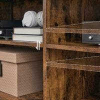 Vasagle TV-bänk, 4 Cubby TV-skåp för upp till 65-tums TV, TV-bordsenhet med justerbara hyllor och kabelhantering, Industriell, Rustik Brun och Svart LTV304B01 4 Vasagle TV-bänk, 4 Cubby TV-skåp för upp till 65-tums TV, TV-bordsenhet med justerbara hyllor och kabelhantering, Industriell, Rustik Brun och Svart LTV304B01 - Bild 4