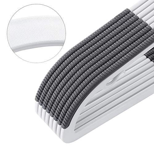 Songmics set med 30 klädhängare, halkfria plastgalgar, utrymmesbesparande klädhängare, 0,5 cm tjocka, 42 cm långa, silver 360° vridbar krok, vit och mörkgrå CRP20WG30 6 Songmics set med 30 klädhängare, halkfria plastgalgar, utrymmesbesparande klädhängare, 0,5 cm tjocka, 42 cm långa, silver 360° vridbar krok, vit och mörkgrå CRP20WG30 - Bild 6