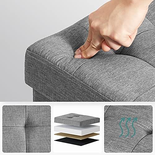 Songmics hopfällbar bänkpall med förvaringsutrymme och lock, bas av massivt trä, platsbesparande kapacitet 65 l, upp till 300 kg, 76 x 38 x 40 cm 5 Songmics hopfällbar bänkpall med förvaringsutrymme och lock, bas av massivt trä, platsbesparande kapacitet 65 l, upp till 300 kg, 76 x 38 x 40 cm - Bild 5