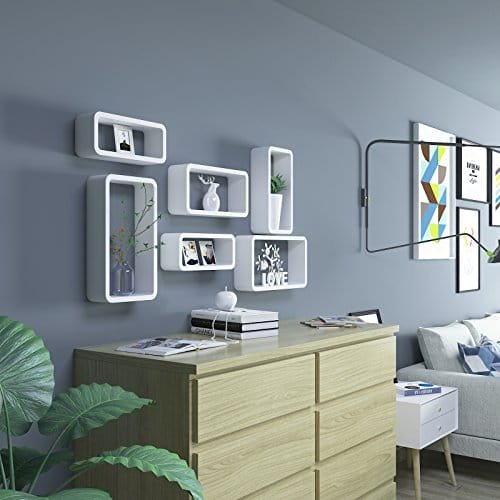 Väggset med 3 Flytande Hyllor, Kubförvaringsorgan, Varje Rymmer Upp Till 15 Kg, 44, 39, 34 Cm, Vit , 34 X 10 X 14,5 Cm 4 Väggset med 3 Flytande Hyllor, Kubförvaringsorgan, Varje Rymmer Upp Till 15 Kg, 44, 39, 34 Cm, Vit , 34 X 10 X 14,5 Cm - Bild 4