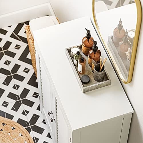 Vasagle badrumsskåp, badrumsskåp, förvaringsskåp med 2 dörrar, med 2 justerbara hyllor, skandinavisk stil, vit BBC340W01 5 Vasagle badrumsskåp, badrumsskåp, förvaringsskåp med 2 dörrar, med 2 justerbara hyllor, skandinavisk stil, vit BBC340W01 - Bild 5