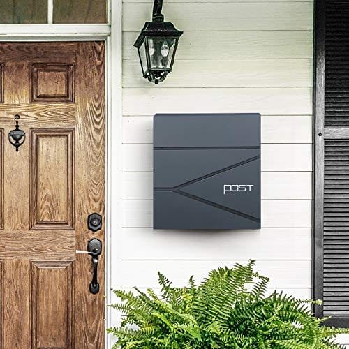 Songmics Modern Mailbox, låsbar väggmonterad postbrev, Anthracite Gray 2 Songmics Modern Mailbox, låsbar väggmonterad postbrev, Anthracite Gray - Bild 2