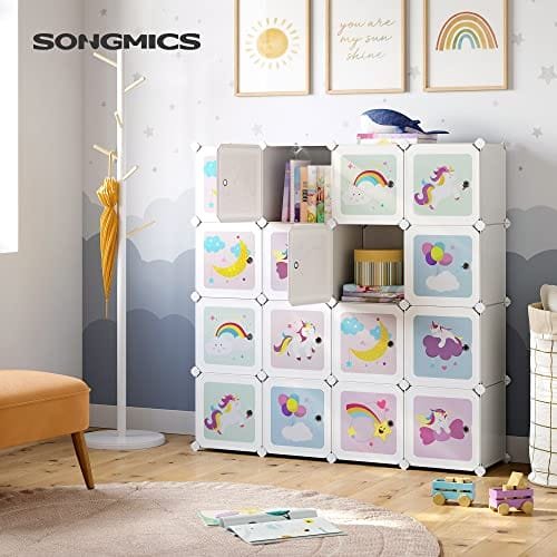 Songmics Cube Hylla Multifunktionsskåp, barnskor Leksaker 123 x 31 x 123 cm Vit 3 Songmics Cube Hylla Multifunktionsskåp, barnskor Leksaker 123 x 31 x 123 cm Vit - Bild 3