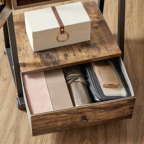 Songmics smyckesskåp, helspegel, stående låsbar, hjul, rustik brun och svart 7 Songmics smyckesskåp, helspegel, stående låsbar, hjul, rustik brun och svart - Bild 7
