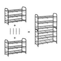 Songmics 3-lagers skoställ, stapelbar skoförvaring, stål, 68,5 x 27,5 x 49,5 cm, svart 5 Songmics 3-lagers skoställ, stapelbar skoförvaring, stål, 68,5 x 27,5 x 49,5 cm, svart - Bild 5