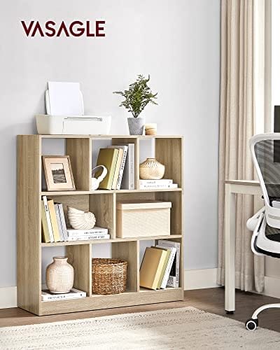 Vasagle bokhylla, trälådor med öppna kubbar, 97,5 x 30 x 100 cm, ekfärg 2 Vasagle bokhylla, trälådor med öppna kubbar, 97,5 x 30 x 100 cm, ekfärg - Bild 2