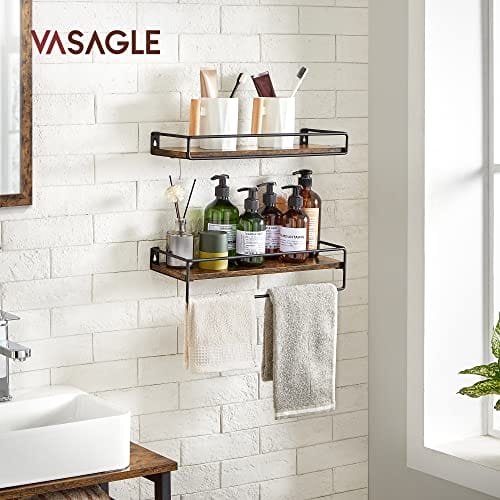 Vasagle Vägghylla, Väggtavla för böcker, 2 vägghyllor i industriell stil 2 Vasagle Vägghylla, Väggtavla för böcker, 2 vägghyllor i industriell stil - Bild 2