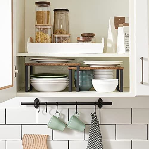 Songmics kryddhyllor, set med 2, kökshyllor, utbyggbar köksarrangör, stapelbar, metall och spånskiva, hyllinsats, för köksskåp, kök, vintage brun-svart KCS020x01 3 Songmics kryddhyllor, set med 2, kökshyllor, utbyggbar köksarrangör, stapelbar, metall och spånskiva, hyllinsats, för köksskåp, kök, vintage brun-svart KCS020x01 - Bild 3