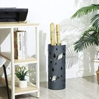 Songmics Metal Paraply Stand, paraplyhållare med vattenbricka och krokar, 19,5 x 49 cm (dia. x h), rund, matt antracitgrå Luc23ag 4 Songmics Metal Paraply Stand, paraplyhållare med vattenbricka och krokar, 19,5 x 49 cm (dia. x h), rund, matt antracitgrå Luc23ag - Bild 4