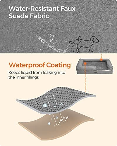 Feandrea hundsäng Ortopedisk soffa tvättbar halkfri grå 4 Feandrea hundsäng Ortopedisk soffa tvättbar halkfri grå - Bild 5