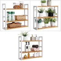 Songmics bambu badrumshylla, växter rack, naturligt och vit 7 Songmics bambu badrumshylla, växter rack, naturligt och vit - Bild 7