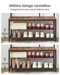 Vasagle Coat Rack Stand, Industrial, Rustic Brown och Svart 4 Vasagle Coat Rack Stand, Industrial, Rustic Brown och Svart - Bild 4