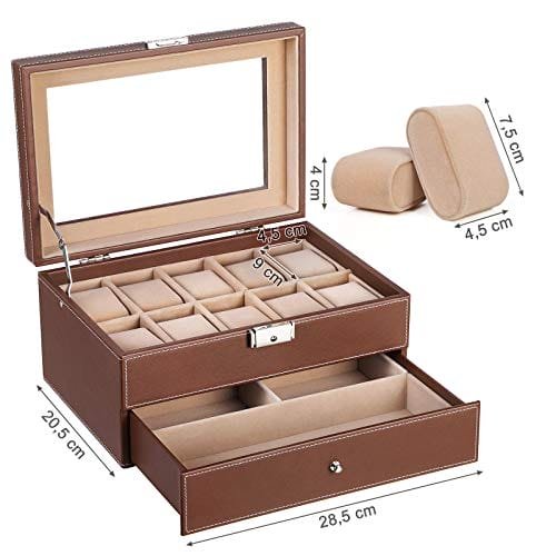 Songmics JWB007 Watch-Holder Case för 10 klockor 7 Songmics JWB007 Watch-Holder Case för 10 klockor - Bild 7