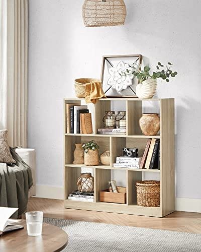 Vasagle bokhylla, trälådor med öppna kubbar, 97,5 x 30 x 100 cm, ekfärg 3 Vasagle bokhylla, trälådor med öppna kubbar, 97,5 x 30 x 100 cm, ekfärg - Bild 3