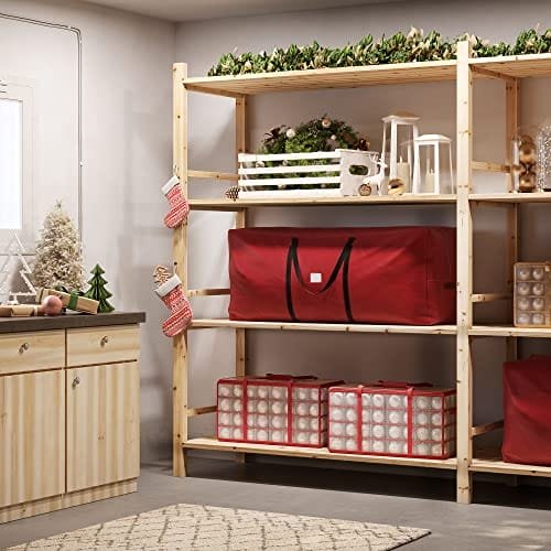 Songmics Christmas Tree Storage Bag, Tree Storage Container, passar upp till 9 ft (270 cm) träd, trädhållarväska, slitstödd, vattenbeständig 600D Oxford-tyg, tjocka handtag, RED RXS003R01 3 Songmics Christmas Tree Storage Bag, Tree Storage Container, passar upp till 9 ft (270 cm) träd, trädhållarväska, slitstödd, vattenbeständig 600D Oxford-tyg, tjocka handtag, RED RXS003R01 - Bild 3