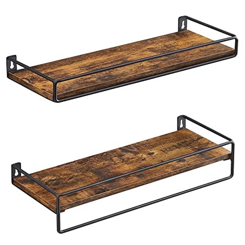 Vasagle Vägghylla, Väggtavla för böcker, 2 vägghyllor i industriell stil 1 Vägghylla