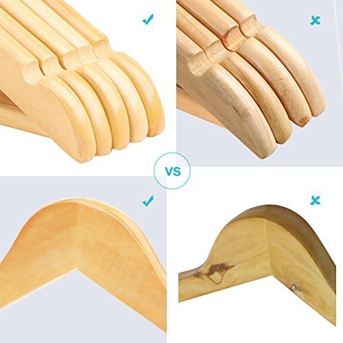 Wood Barnhängare, 20-pack Barnklädeshängare, med Byxstång, Axelskåra, 360 Graders Roterbara Krokar, 35 X 1,2 X 20 Cm, Natural 7 Wood Barnhängare, 20-pack Barnklädeshängare, med Byxstång, Axelskåra, 360 Graders Roterbara Krokar, 35 X 1,2 X 20 Cm, Natural - Bild 7