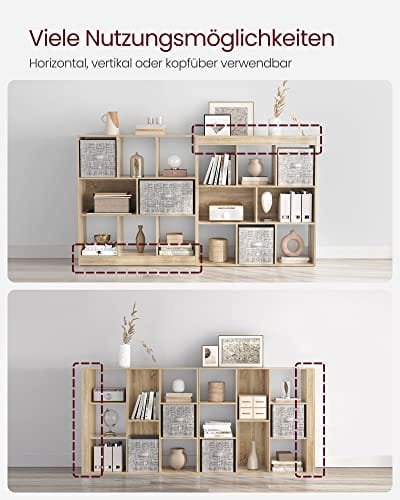 Vasagle bokhylla, trälådor med öppna kubbar, 97,5 x 30 x 100 cm, ekfärg 6 Vasagle bokhylla, trälådor med öppna kubbar, 97,5 x 30 x 100 cm, ekfärg - Bild 6