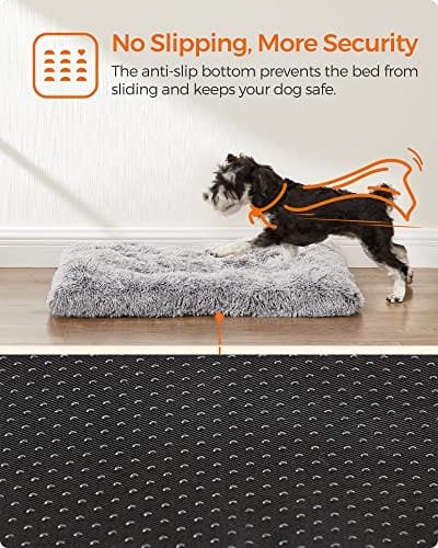 Feandrea hundsäng, hundkudde, fluffig hundmatta, lång plysch, 80x50 cm, ljusgrå 5 Feandrea hundsäng, hundkudde, fluffig hundmatta, lång plysch, 80x50 cm, ljusgrå - Bild 5