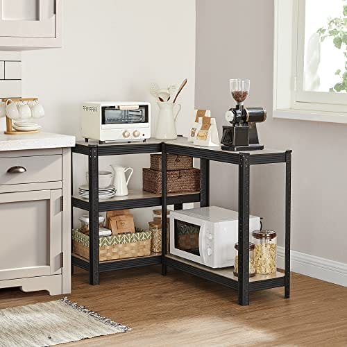 Songmics stående hyllor, bokhyllor, förvaringshyllor, 5 hyllor, kökshyllor, hyllor, 30 x 75 x 150 cm, lastkapacitet 650 kg, justerbara hyllor, industriell design, naturlig svart GLR030B11 4 Songmics stående hyllor, bokhyllor, förvaringshyllor, 5 hyllor, kökshyllor, hyllor, 30 x 75 x 150 cm, lastkapacitet 650 kg, justerbara hyllor, industriell design, naturlig svart GLR030B11 - Bild 4