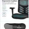 Ergonomisk kontorsstol med justerbar höjd och ryggstöd, meshdesign.