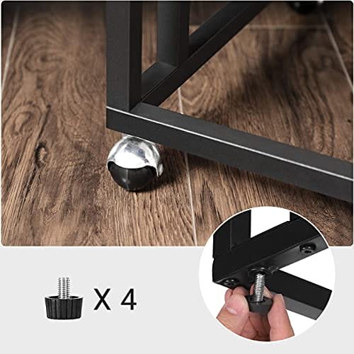 Vasagle End Table, sidobord, soffbord, med stålram och hjul, enkel montering, industri, för vardagsrum, sovrum, balkong, greige och svart LNT050B02 5 Vasagle End Table, sidobord, soffbord, med stålram och hjul, enkel montering, industri, för vardagsrum, sovrum, balkong, greige och svart LNT050B02 - Bild 5