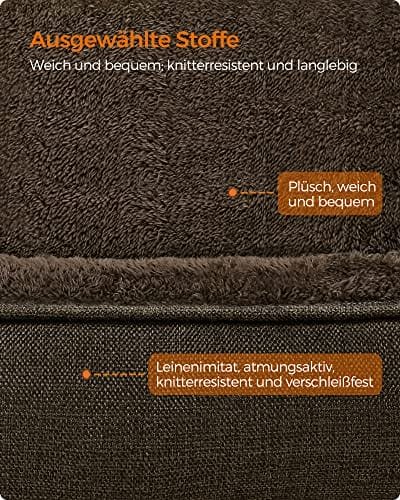 Hundsäng, Husdjurssäng, Hundsoffa med Avtagbart Tvättbart Överdrag, För Stora Hundar, 110 X 75 X 27 Cm, Brun 3 Hundsäng, Husdjurssäng, Hundsoffa med Avtagbart Tvättbart Överdrag, För Stora Hundar, 110 X 75 X 27 Cm, Brun - Bild 3