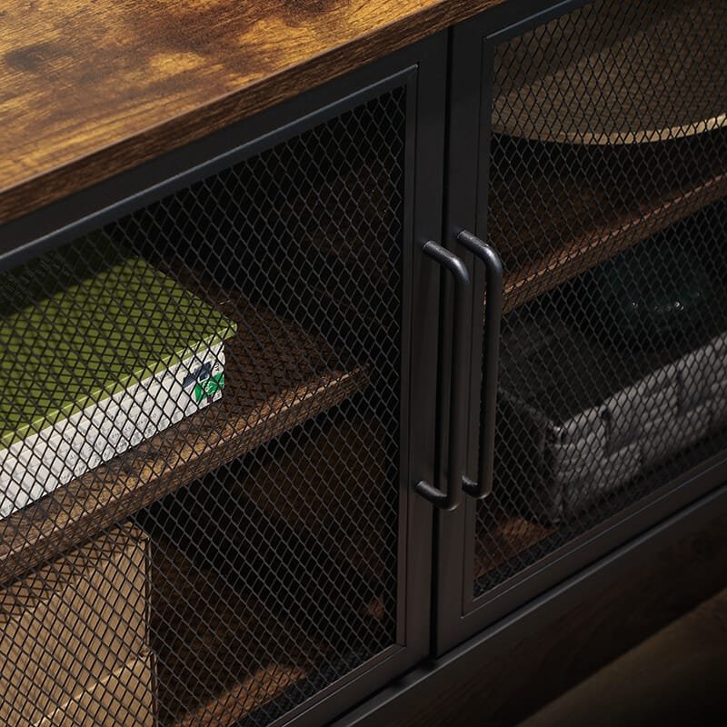 Tv-förvaringsskåp 100 x 35 x 55,5 cm - Rustik brun, svart 5 Tv-förvaringsskåp 100 x 35 x 55,5 cm - Rustik brun, svart - Bild 5