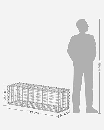 SONGMICS Metallgabionbur med nät, galvaniserat, trädgårdsdekor, silver 5 SONGMICS Metallgabionbur med nät, galvaniserat, trädgårdsdekor, silver - Bild 5