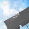 Solskydd med UPF 50+ för balkong, skyddar mot UV-strålning.