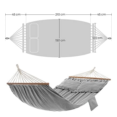 SONGMICS Hammock, TC Fabric, Grey, 210 x 150 cm 3 SONGMICS Hammock, TC Fabric, Grey, 210 x 150 cm - Bild 3