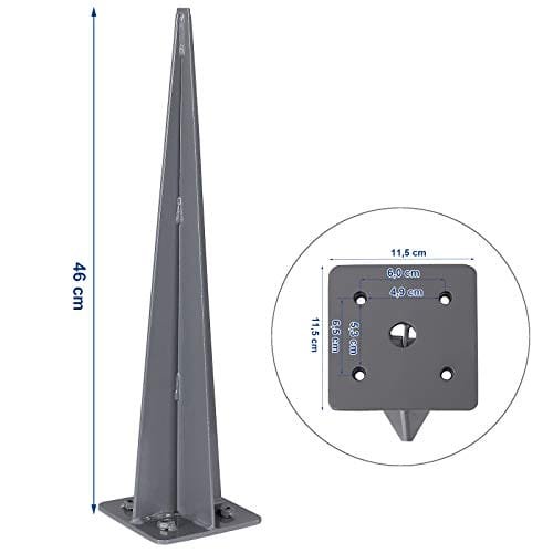 SONGMICS metallstolpeankare, markiser, gråsprayat markankare, drive-in ankare 3 SONGMICS metallstolpeankare, markiser, gråsprayat markankare, drive-in ankare - Bild 3