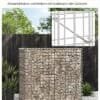 Metallgabionbur med 5x10 cm mesh för stenar, robust och väderbeständig.