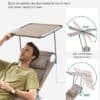 Justerbar solskärm för utomhusmöbler med 360° rotation.