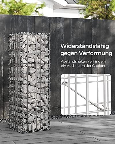 SONGMICS Metallgabionbur med nät, galvaniserat, trädgårdsdekor, silver 4 SONGMICS Metallgabionbur med nät, galvaniserat, trädgårdsdekor, silver - Bild 4