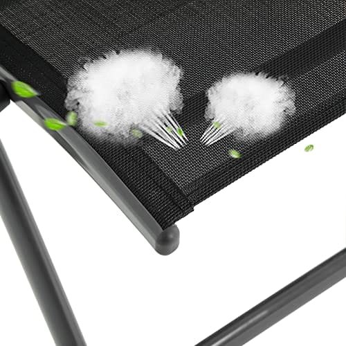 SONGMICS Set of 2 Folding Garden Chairs, Outdoor Chairs with Durable Aluminum Structure, 8-Angle Reclining Backrest, Max. Capacity 120 kg, Black GCB29BK 5 SONGMICS Set of 2 Folding Garden Chairs, Outdoor Chairs with Durable Aluminum Structure, 8-Angle Reclining Backrest, Max. Capacity 120 kg, Black GCB29BK - Bild 5
