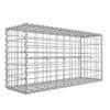 Metallgabionbur med 5x10 cm mesh för stenar, silverfärgad.