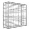 Metallgabionbur med 5x10 cm mesh för stenar, silverfärgad.