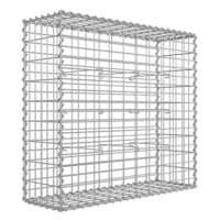 Metallgabionbur med 5x10 cm mesh för stenar, silverfärgad.