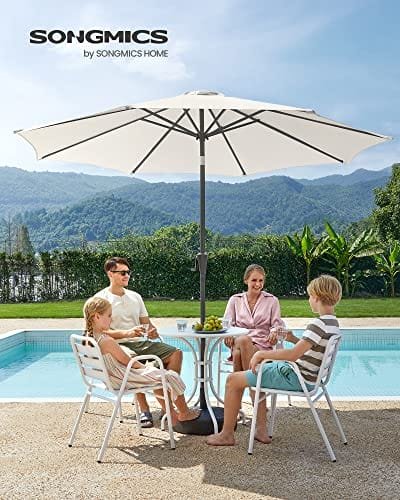SONGMICS 290 cm Garden Parasol Umbrella, UPF 50+, Sun Shade, 30° Tilt in 2 Directions, Crank Handle for Opening and Closing, for Outdoor Gardens Pool Balcony Patio, Base Not Included, Beige GPU30BE 2 SONGMICS 290 cm Garden Parasol Umbrella, UPF 50+, Sun Shade, 30° Tilt in 2 Directions, Crank Handle for Opening and Closing, for Outdoor Gardens Pool Balcony Patio, Base Not Included, Beige GPU30BE - Bild 2