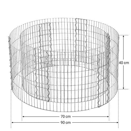 SONGMICS Hög rund gabion för stenar, metallgabionbur och korg, 90 x 40 cm (dia. x H) 3 SONGMICS Hög rund gabion för stenar, metallgabionbur och korg, 90 x 40 cm (dia. x H) - Bild 3