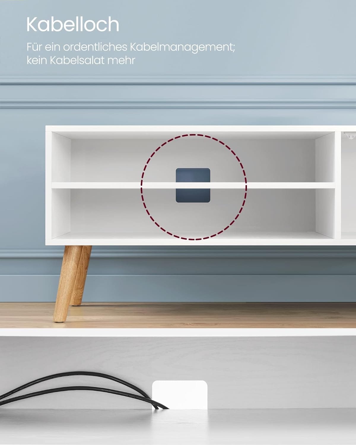 VASAGLE TV-skåp, Lowboard TV-skåp för TV upp till 55 tum 120 cm lång, vit 6 VASAGLE TV-skåp, Lowboard TV-skåp för TV upp till 55 tum 120 cm lång, vit - Bild 6