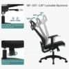 Justerbar ergonomisk kontorsstol med 360° rotation och tiltfunktion.