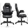 Svart ergonomisk kontorsstol med justerbar höjd och armstöd.
