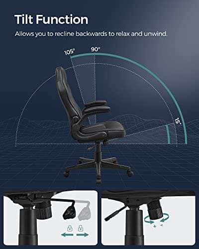 SONGMICS OBG064B01 Ergonomic Desk Computer Chair Height Adjustable up to 150kg Load Capacity PU Leather Home Office Office Black 3 SONGMICS OBG064B01 Ergonomic Desk Computer Chair Height Adjustable up to 150kg Load Capacity PU Leather Home Office Office Black - Bild 3