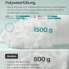 Mjukt och bekvämt kuddfyllning med 1500 g polyester, lätt att tvätta.