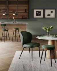 VASAGLE EKHO Collection - Dining Chairs Set of 2, Upholstered Kitchen Chairs, Comfortable Seat, Synthetic Leather with Stitching, Mid-Century Modern, Easy Assembly, Living Room Lounge, Forest Green 6 VASAGLE EKHO Collection - Dining Chairs Set of 2, Upholstered Kitchen Chairs, Comfortable Seat, Synthetic Leather with Stitching, Mid-Century Modern, Easy Assembly, Living Room Lounge, Forest Green - Bild 6