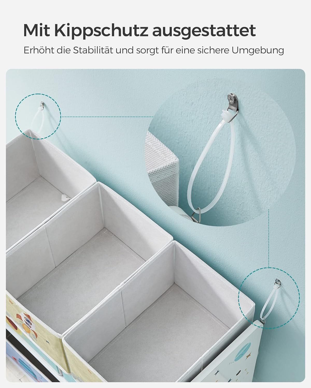 SONGMICS Barnrumshylla, Leksakshylla, Bokhylla Barn, Vit 5 SONGMICS Barnrumshylla, Leksakshylla, Bokhylla Barn, Vit - Bild 5