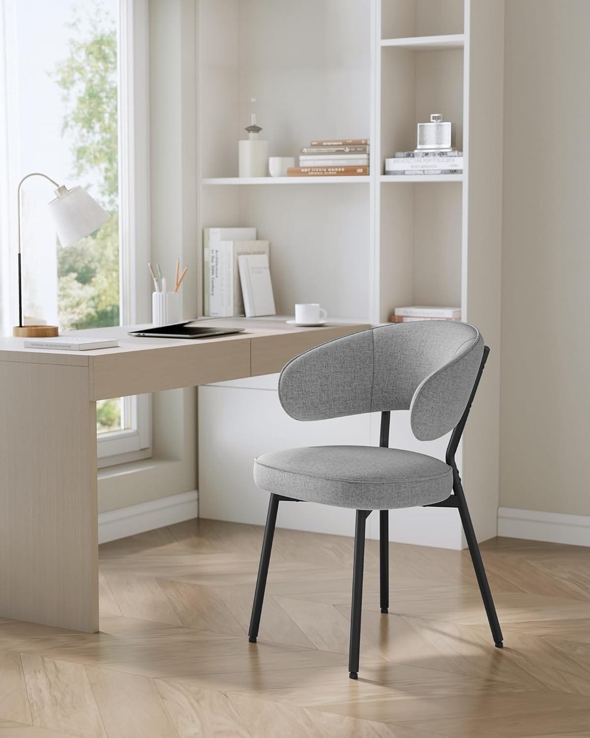 VASAGLE Matstol, Köksstol, Fåtölj, Metallben, Ljusgrå 4 VASAGLE Matstol, Köksstol, Fåtölj, Metallben, Ljusgrå - Bild 4